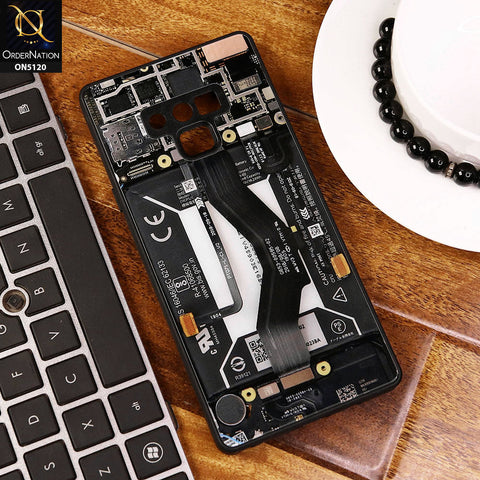 Samsung Galaxy Note 9 Cover - Design3 - Circuit Board Glass Case Series Soft Boards Anti-Fall With Camera Lens Protector