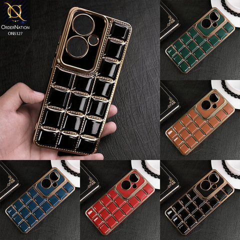 Infinix Smart 8 HD Cover - Green - New Trendy 3D Electroplating Square Grid Design Soft TPU Case