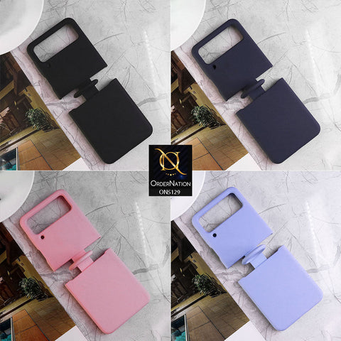 Samsung Galaxy Z Flip 3 5G Cover - Blue - HQ Silica Gel Silicon Shockproof Matte Soft Border Shell Case With Ring Holder