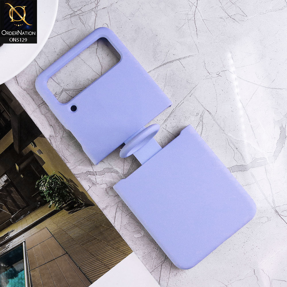 Samsung Galaxy Z Flip 4 5G Cover - Lilac - HQ Silica Gel Silicon Shockproof Matte Soft Border Shell Case With Ring Holder