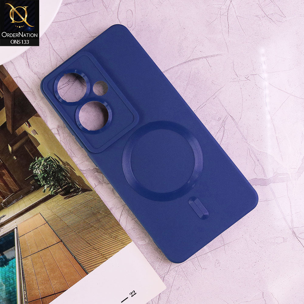 Oppo Reno 11F 5G Cover - Blue - Soft Silicon Case With Magsafe Style With Camera Protection