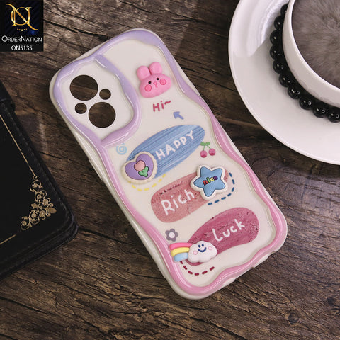 Oppo Reno 7 Lite Cover - Design 2 - Cute 3D Cartoon Soft Silicon Helix Soft Borders Camera Protection Case