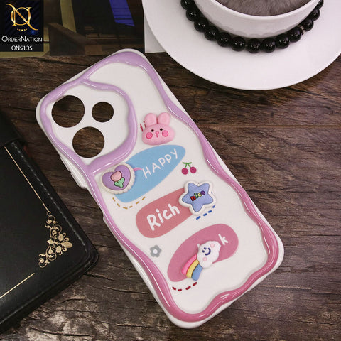 Infinix Hot 30 Cover - Design 2 - Cute 3D Cartoon Soft Silicon Helix Soft Borders Camera Protection Case