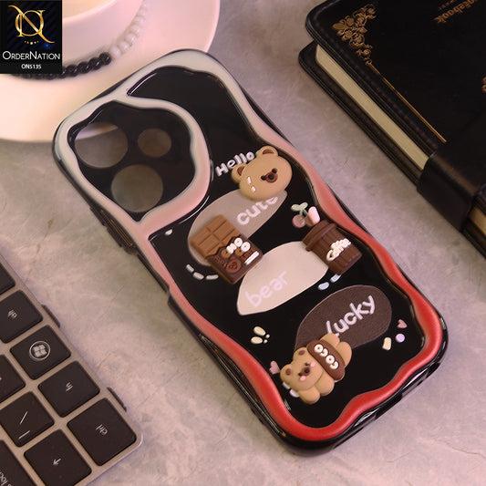 Infinix Hot 30i Cover - Design 1 - Cute 3D Cartoon Soft Silicon Helix Soft Borders Camera Protection Case