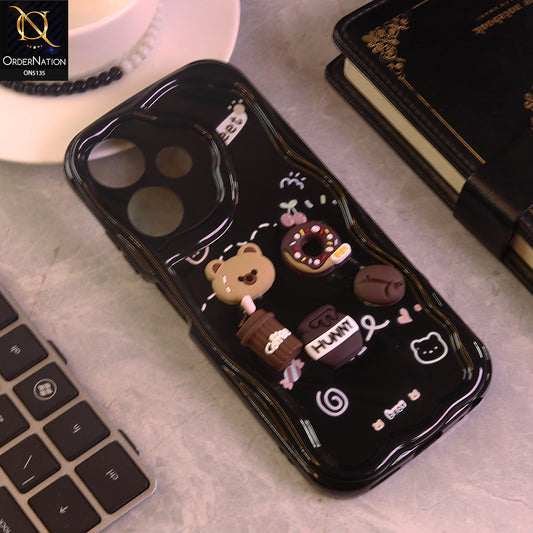 Infinix Hot 30i Cover - Design 3 - Cute 3D Cartoon Soft Silicon Helix Soft Borders Camera Protection Case