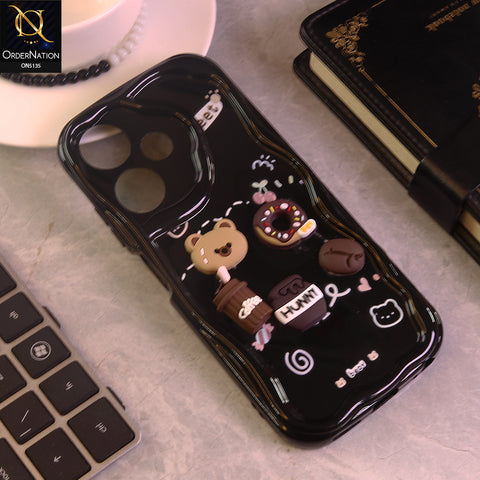 Infinix Hot 30i Cover - Design 3 - Cute 3D Cartoon Soft Silicon Helix Soft Borders Camera Protection Case