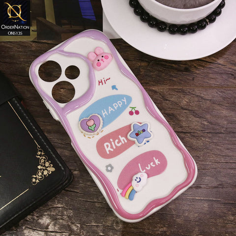 Infinix Hot 30 Play Cover - Design 2 - Cute 3D Cartoon Soft Silicon Helix Soft Borders Camera Protection Case