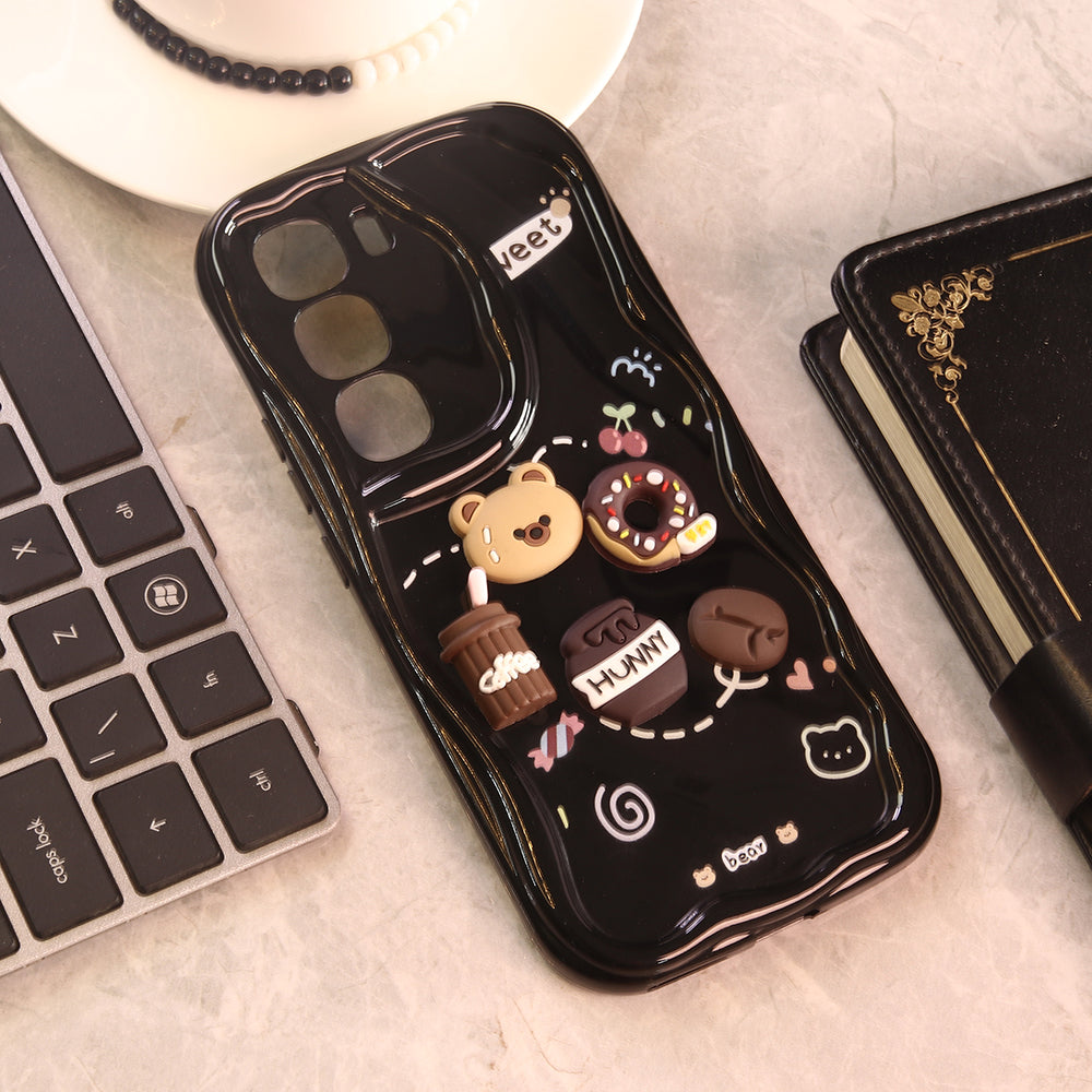 Infinix Hot 60 Cover - Design 3 - Cute 3D Cartoon Soft Silicon Helix Soft Borders Camera Protection Case