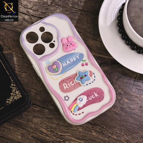iPhone 15 Pro Cover - Design 2 - Cute 3D Cartoon Soft Silicon Helix Soft Borders Camera Protection Case