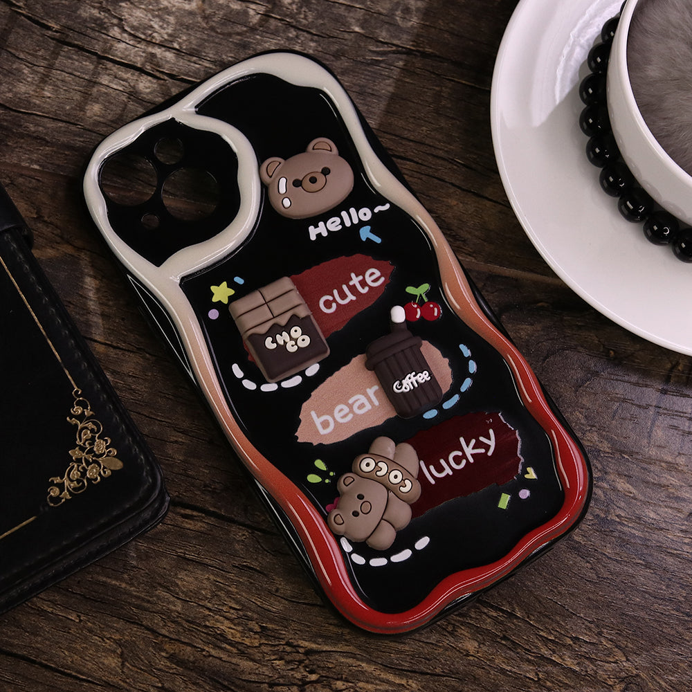 iPhone 15 Plus Cover - Design 1 - Cute 3D Cartoon Soft Silicon Helix Soft Borders Camera Protection Case