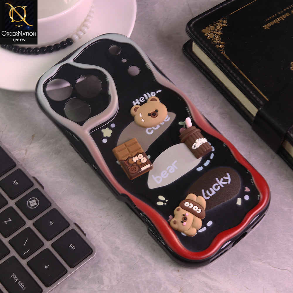 iPhone 18 Pro Max Cover - Design 1 - Cute 3D Cartoon Soft Silicon Helix Soft Borders Camera Protection Case