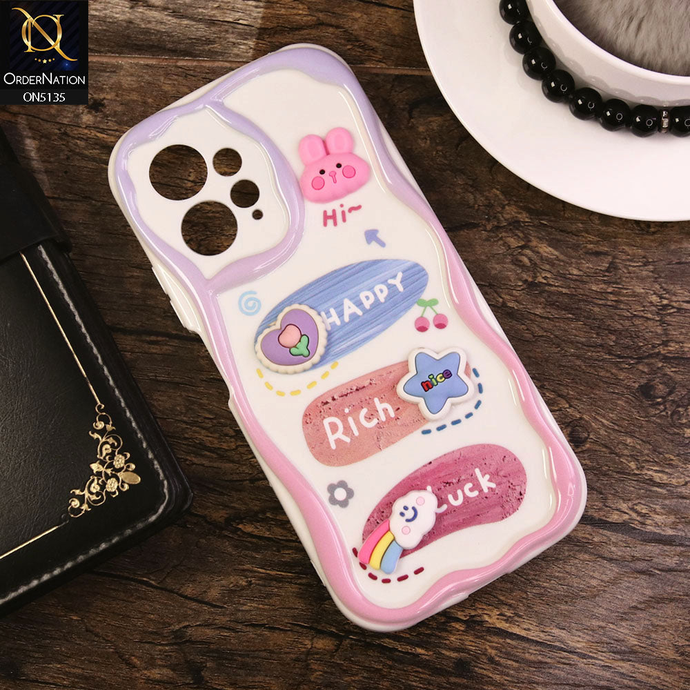 Xiaomi Redmi Note 12 4G Cover - Design 2 - Cute 3D Cartoon Soft Silicon Helix Soft Borders Camera Protection Case