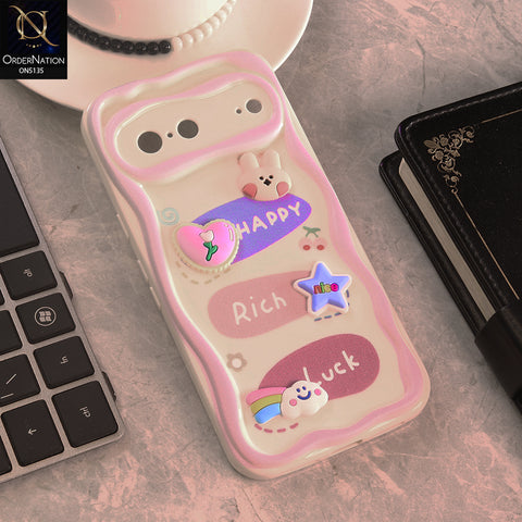 Google Pixel 7 Cover - Design 2 - Cute 3D Cartoon Soft Silicon Helix Soft Borders Camera Protection Case