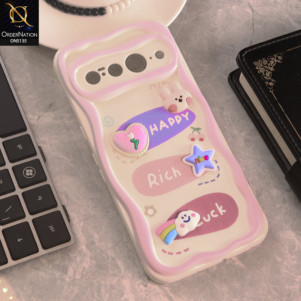 Google Pixel 7 Pro Cover - Design 2 - Cute 3D Cartoon Soft Silicon Helix Soft Borders Camera Protection Case