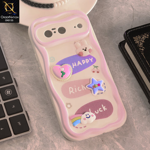 Google Pixel 8 Cover - Design 2 - Cute 3D Cartoon Soft Silicon Helix Soft Borders Camera Protection Case