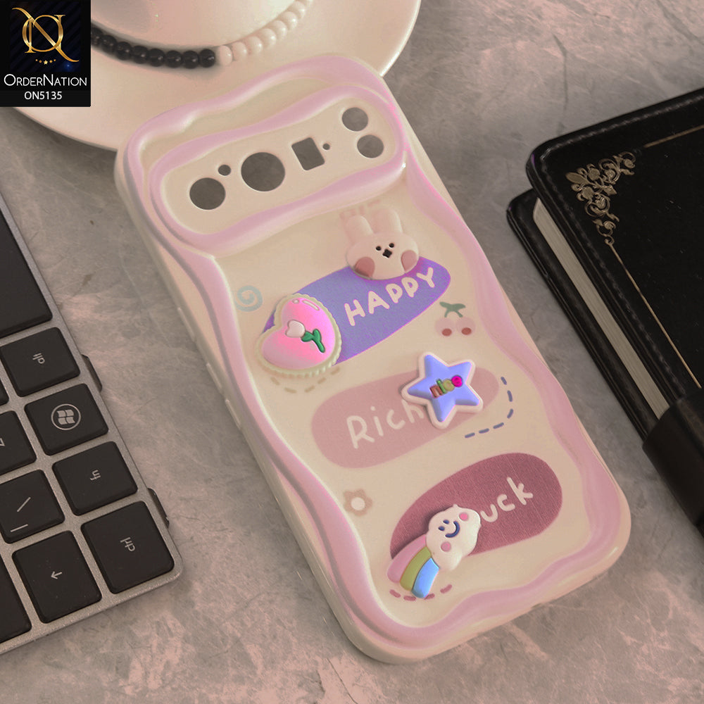 Google Pixel 8 Pro Cover - Design 2 - Cute 3D Cartoon Soft Silicon Helix Soft Borders Camera Protection Case