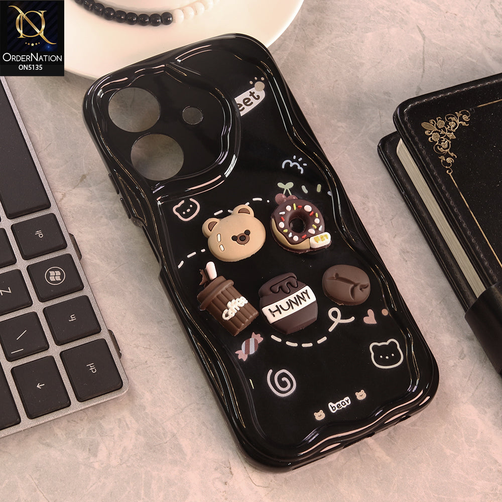 Realme C61 Cover - Design 3 - Cute 3D Cartoon Soft Silicon Helix Soft Borders Camera Protection Case