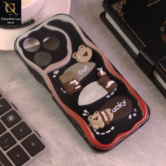 Realme Note 60 Cover - Design 1 - Cute 3D Cartoon Soft Silicon Helix Soft Borders Camera Protection Case