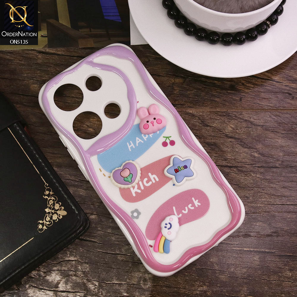 Xiaomi Redmi Note 13 Pro 4G Cover - Design 2 - Cute 3D Cartoon Soft Silicon Helix Soft Borders Camera Protection Case