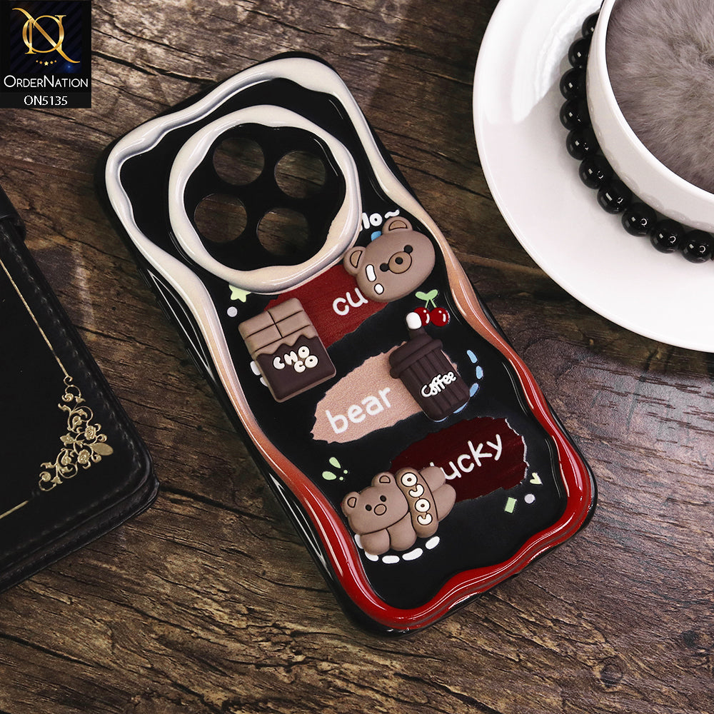 Oppo Reno 12F Cover - Design 1 - Cute 3D Cartoon Soft Silicon Helix Soft Borders Camera Protection Case