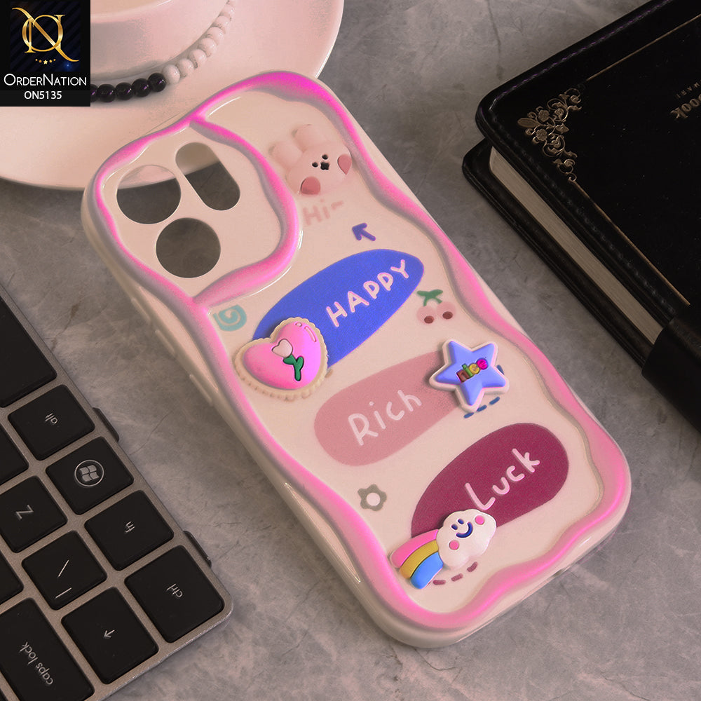Oppo Reno 15c Cover - Design 2 - Cute 3D Cartoon Soft Silicon Helix Soft Borders Camera Protection Case