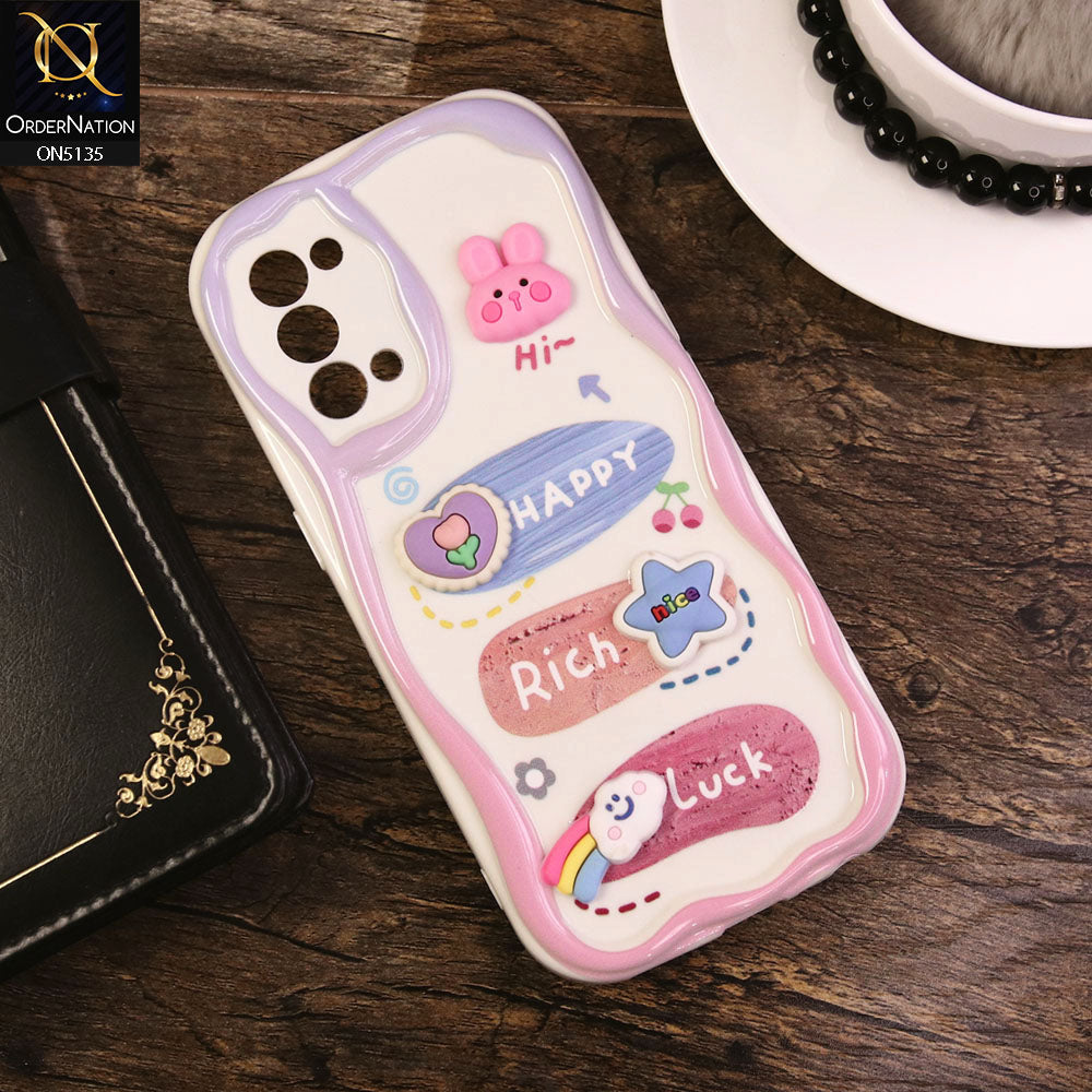 Oppo Reno 5 4G Cover - Design 2 - Cute 3D Cartoon Soft Silicon Helix Soft Borders Camera Protection Case