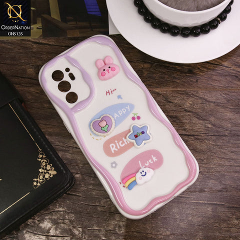 Oppo Reno 6 Cover - Design 2 - Cute 3D Cartoon Soft Silicon Helix Soft Borders Camera Protection Case