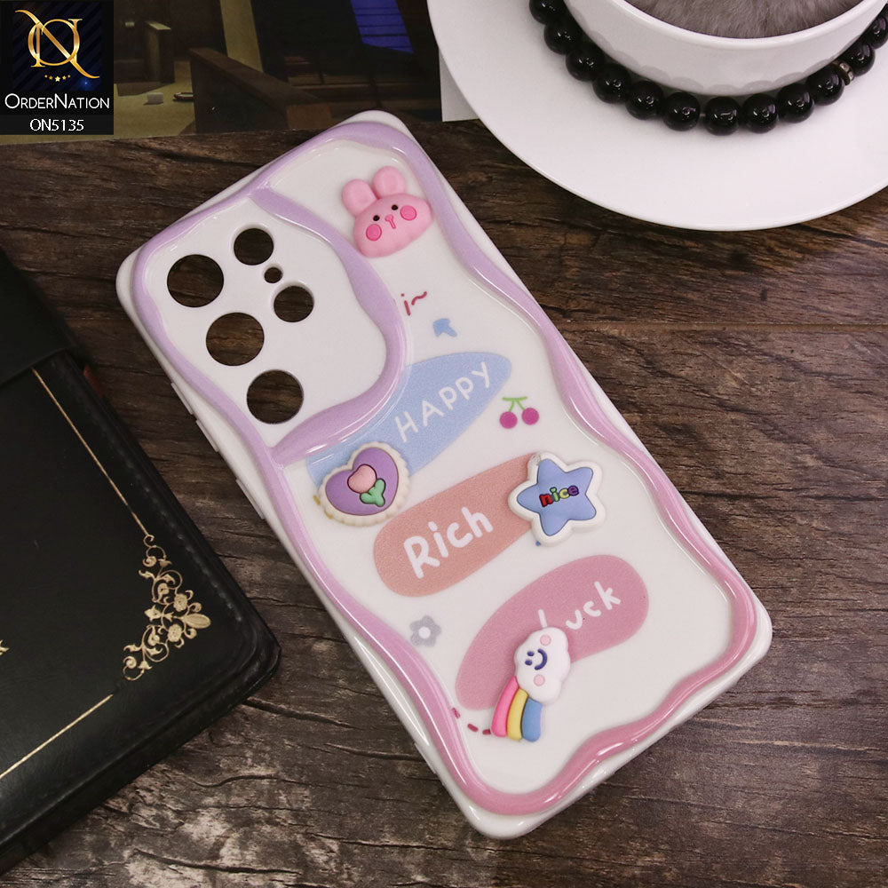 Samsung Galaxy S23 Ultra 5G Cover - Design 2 - Cute 3D Cartoon Soft Silicon Helix Soft Borders Camera Protection Case