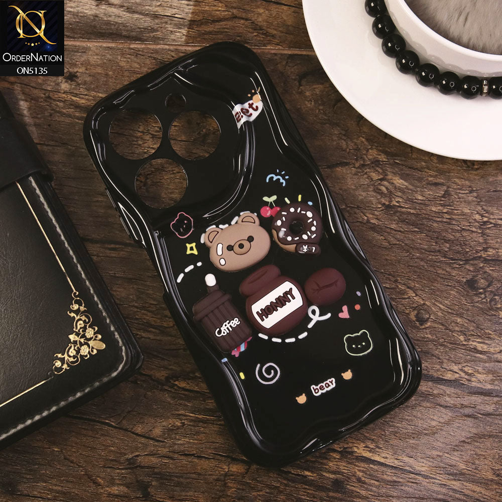 Infinix Hot 40i Cover - Design 3 - Cute 3D Cartoon Soft Silicon Helix Soft Borders Camera Protection Case