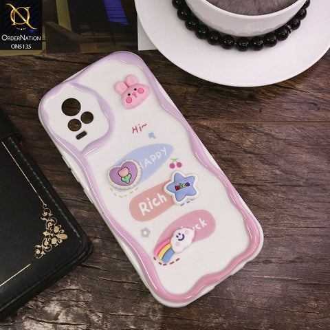 Vivo Y73 Cover - Design 2 - Cute 3D Cartoon Soft Silicon Helix Soft Borders Camera Protection Case