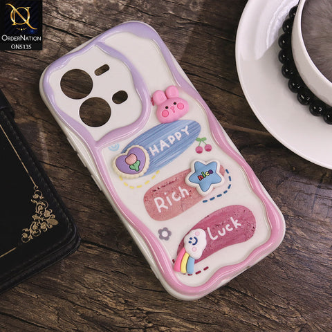 Vivo V25e Cover - Design 2 - Cute 3D Cartoon Soft Silicon Helix Soft Borders Camera Protection Case
