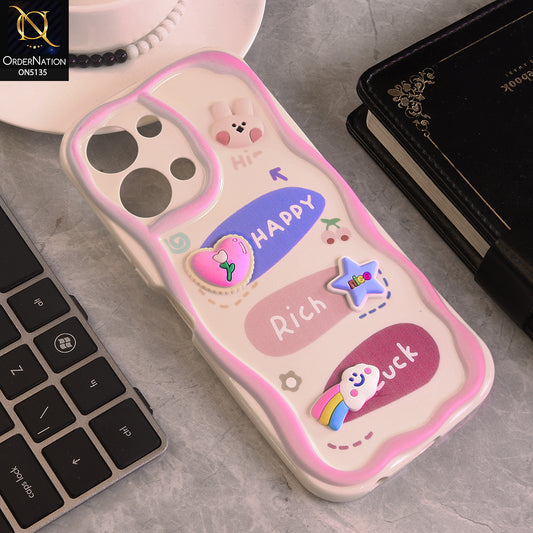 Vivo Y05 Cover - Design 2 - Cute 3D Cartoon Soft Silicon Helix Soft Borders Camera Protection Case