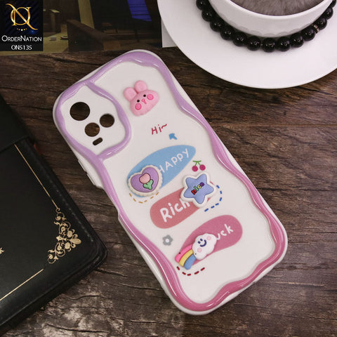 Vivo Y21 Cover - Design 2 - Cute 3D Cartoon Soft Silicon Helix Soft Borders Camera Protection Case