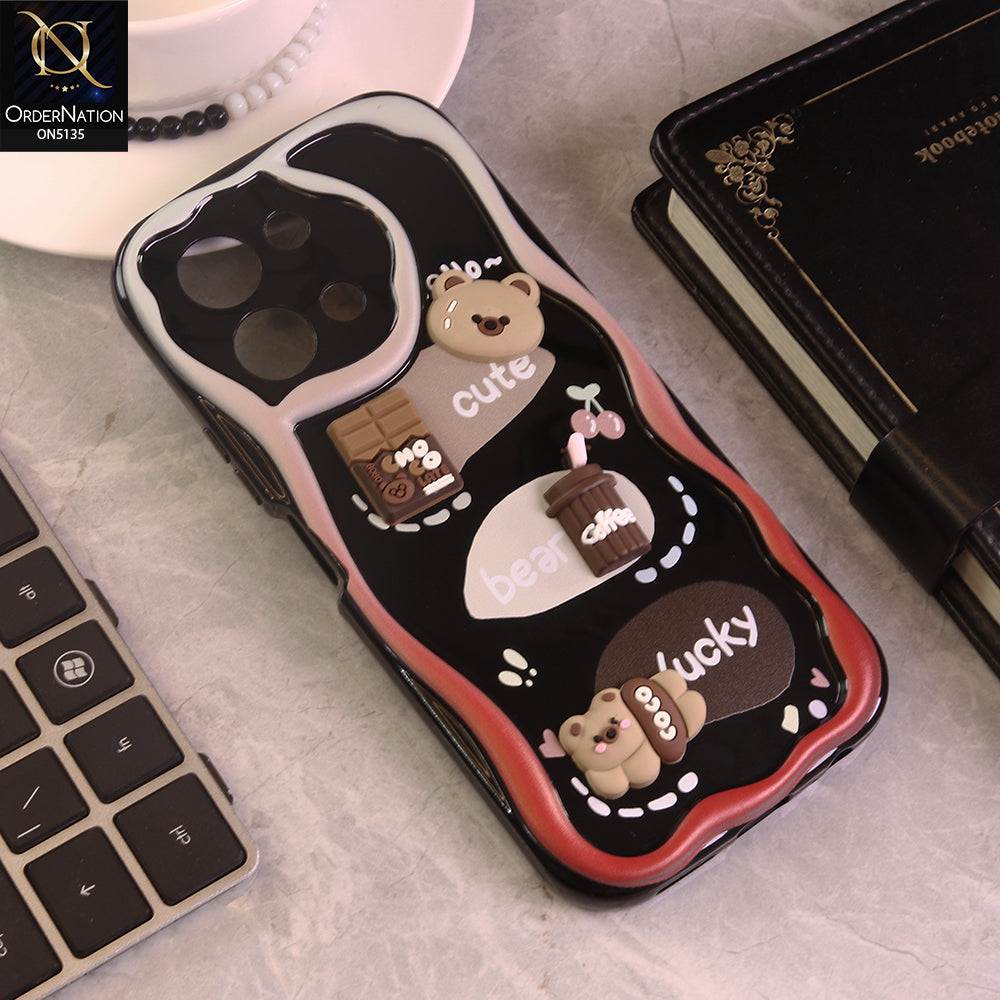 Vivo Y28 4G Cover - Design 1 - Cute 3D Cartoon Soft Silicon Helix Soft Borders Camera Protection Case