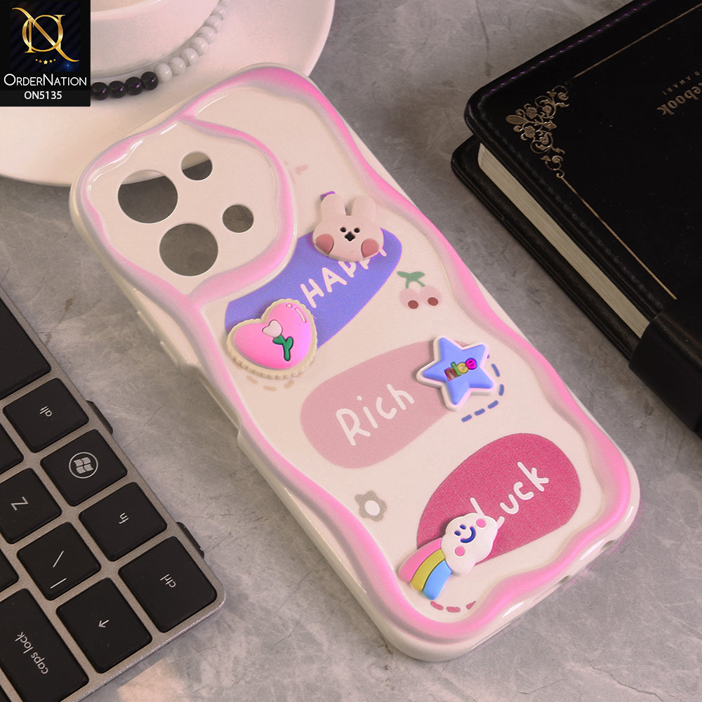 Vivo Y28 4G Cover - Design 2 - Cute 3D Cartoon Soft Silicon Helix Soft Borders Camera Protection Case