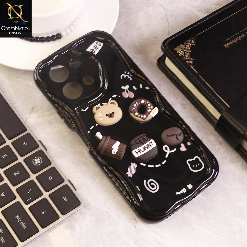 Vivo Y28 4G Cover - Design 3 - Cute 3D Cartoon Soft Silicon Helix Soft Borders Camera Protection Case