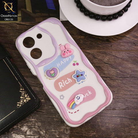 Vivo Y36 4G Cover - Design 2 - Cute 3D Cartoon Soft Silicon Helix Soft Borders Camera Protection Case