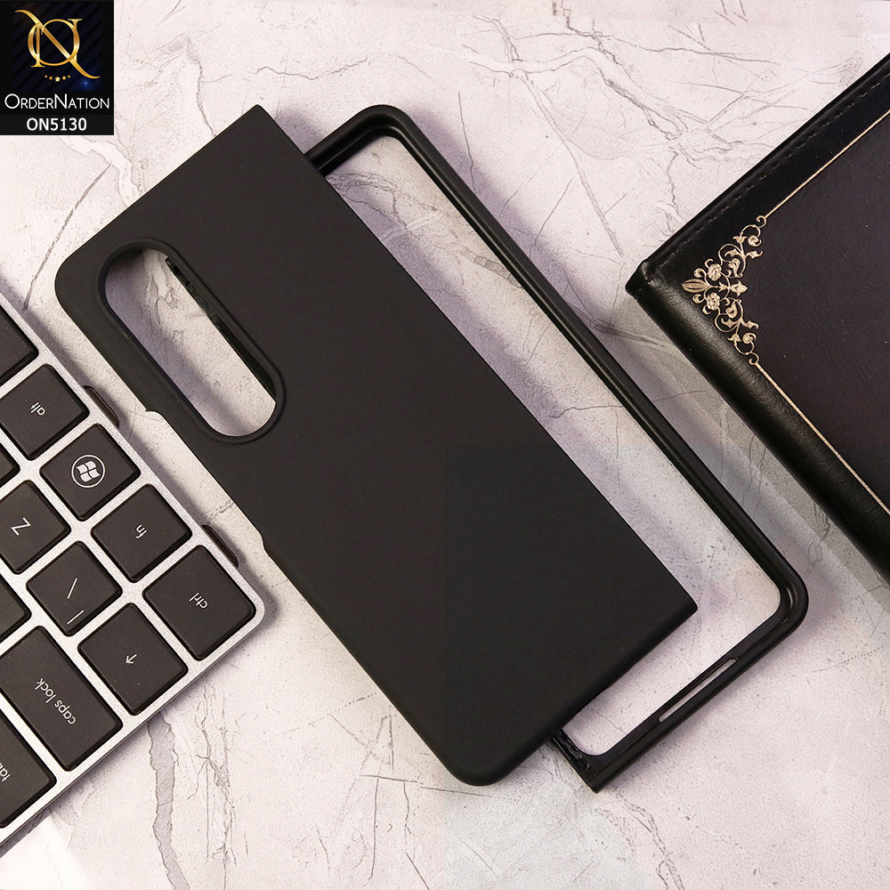 Samsung Galaxy Z Fold 4 5G Cover - Black - HQ Silica Gel Silicon Shockproof Matte Soft Border Shell Case