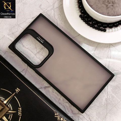 Samsung Galaxy S23 Ultra Cover - Black - Luxury Case Pro Camera Bracket Stand Translucent Soct Border Protective Case