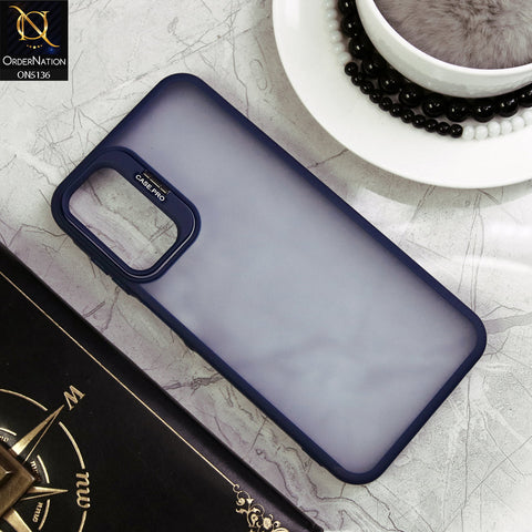 Samsung Galaxy A15 5G Cover - Blue - Luxury Case Pro Camera Bracket Stand Translucent Soct Border Protective Case