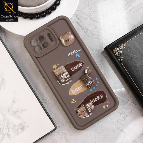 Oppo A93 Cover - Brown - Trendy 3D Cute Cartoon And Coffee Chocolate Soft Silicon Shockproof Case With Camera Protection