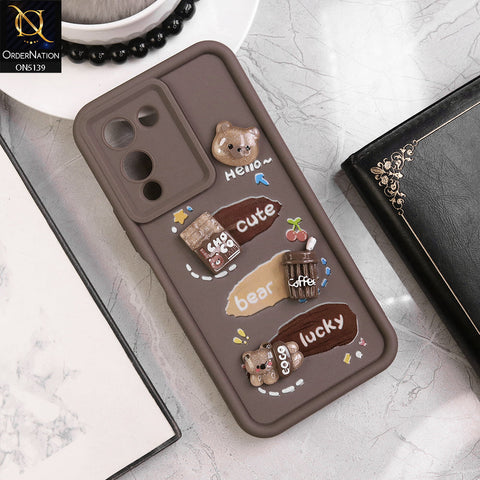 Infinix Note 12 G96 - Brown - Trendy 3D Cute Cartoon And Coffee Chocolate Soft Silicon Shockproof Case With Camera Protection