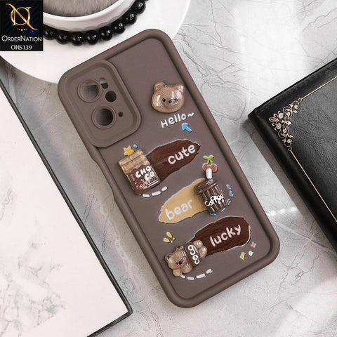 Oppo A36 Cover - Brown - Trendy 3D Cute Cartoon And Coffee Chocolate Soft Silicon Shockproof Case With Camera Protection