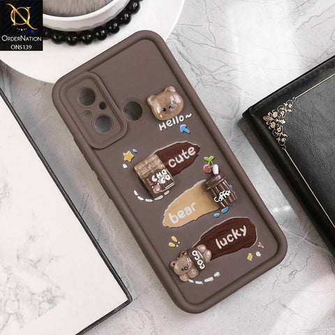 Xiaomi Poco C55 - Brown - Trendy 3D Cute Cartoon And Coffee Chocolate Soft Silicon Shockproof Case With Camera Protection