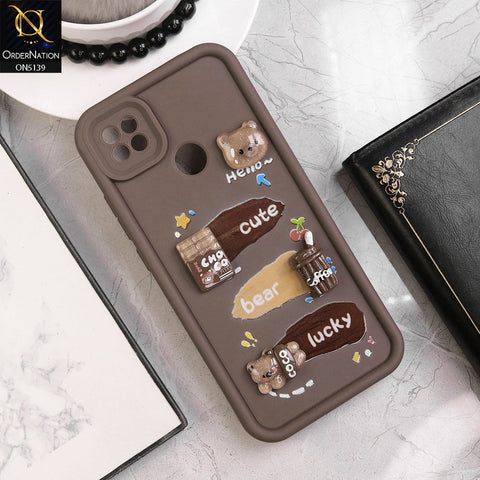 Xiaomi Redmi 9C - Brown - Trendy 3D Cute Cartoon And Coffee Chocolate Soft Silicon Shockproof Case With Camera Protection