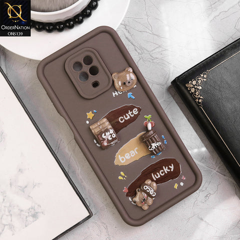 Xiaomi Poco M2 Pro - Brown - Trendy 3D Cute Cartoon And Coffee Chocolate Soft Silicon Shockproof Case With Camera Protection