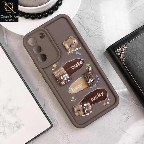 Samsung Galaxy S23 - Brown - Trendy 3D Cute Cartoon And Coffee Chocolate Soft Silicon Shockproof Case With Camera Protection