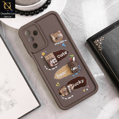Samsung Galaxy A13 5G Cover - Brown - Trendy 3D Cute Cartoon And Coffee Chocolate Soft Silicon Shockproof Case With Camera Protection