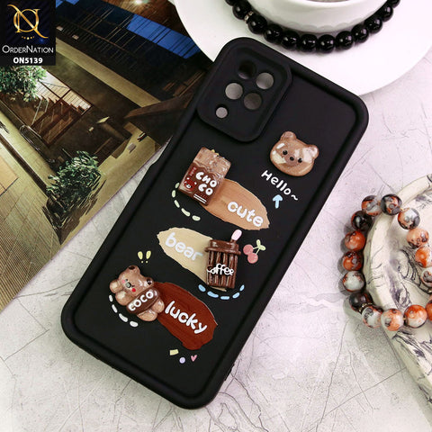 Samsung Galaxy A12 Cover - Black - Trendy 3D Cute Cartoon And Coffee Chocolate Soft Silicon Shockproof Case With Camera Protection