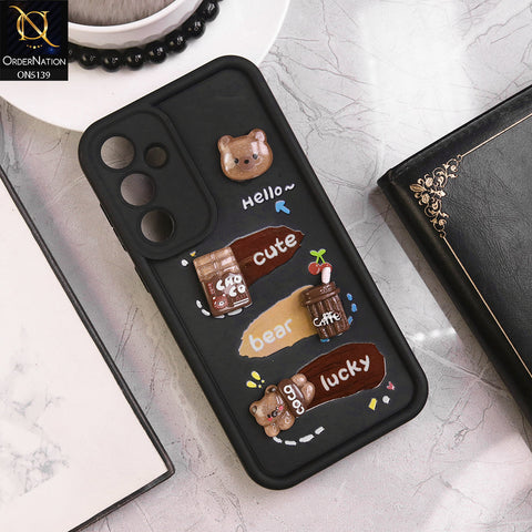 Samsung Galaxy A55 - Black - Trendy 3D Cute Cartoon And Coffee Chocolate Soft Silicon Shockproof Case With Camera Protection